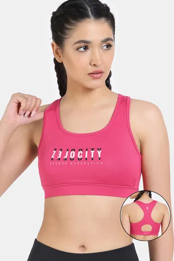 Zelocity Quick Dry Racerback Sports Bra - Viva Magenta