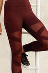 Zelocity Mid Rise Legging - Maroon — thumbnail 4