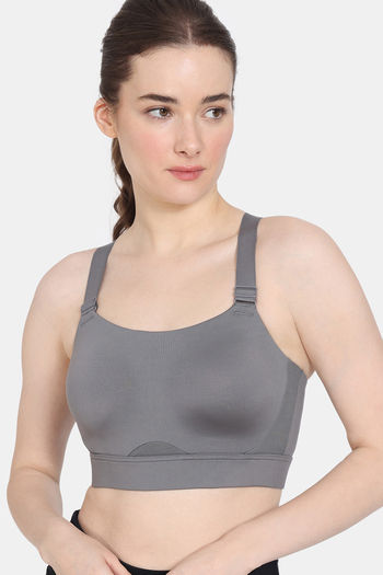 Zelocity High Impact Quick Dry Sports Bra - Steel Gray