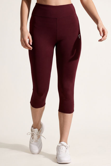 Zelocity Quick Dry 3/4Th Training Leggings- Burgundy — image 3