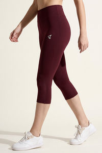Zelocity Quick Dry 3/4Th Training Leggings- Burgundy — thumbnail 4