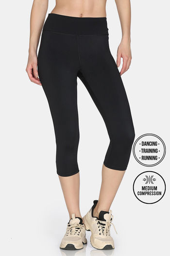 Zelocity Quick Dry 3/4Th Training Leggings- Jet Black