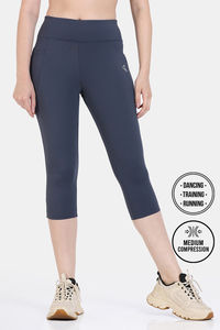 Zelocity Quick Dry 3/4Th Training Leggings- Blueberry — thumbnail 3