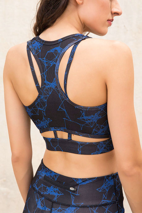 Mtv X Zelocity Sports Bra With Removable Padding- Navy N Print — image 5
