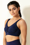 Zelocity Non Padded Wide Waist Band Sports Bra- Maritime Blue — thumbnail 2