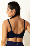 Zelocity Non Padded Wide Waist Band Sports Bra- Maritime Blue — thumbnail 3