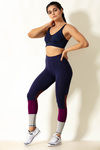 Zelocity Non Padded Wide Waist Band Sports Bra- Maritime Blue — thumbnail 4