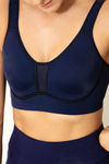 Zelocity Non Padded Wide Waist Band Sports Bra- Maritime Blue — thumbnail 5