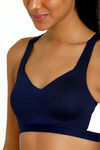 Zelocity High Impact Quick Dry Sports Bra - Blue — thumbnail 6