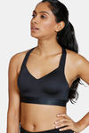 Zelocity High Impact Padded Wide Waist Band Sports Bra - Black — thumbnail 3