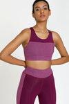 Zelocity Wide Waist Band Sports Bra - Dark Pink — thumbnail 1