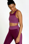 Zelocity Wide Waist Band Sports Bra - Dark Pink — thumbnail 2