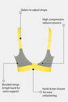 Zelocity High Impact Padded Wide Waist Band Sports Bra - Grey — thumbnail 3