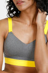 Zelocity High Impact Padded Wide Waist Band Sports Bra - Grey — thumbnail 6
