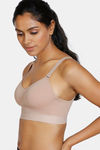 Zelocity High Impact Padded Wide Waist Band Sports Bra - Skin — thumbnail 3