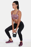 Zelocity High Impact Padded Wide Waist Band Sports Bra - Flint — thumbnail 5
