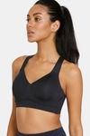 Zelocity High Impact Padded Wide Waist Band Sports Bra - Black — thumbnail 3