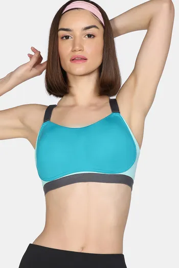 Zelocity High Impact Quick Dry Sports Bra - Acqua Blue
