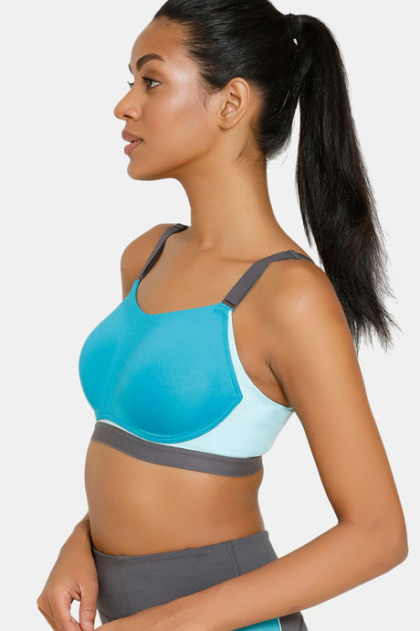 Zelocity High Impact Quick Dry Sports Bra - Acqua Blue2 — image 4