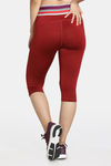 Zelocity Quick Dry 3/4Th Gym Leggings - Rosewood — thumbnail 3