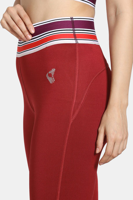 Zelocity Quick Dry 3/4Th Gym Leggings - Rosewood — image 5