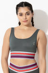 Zelocity Padded Sports Bra With Removable Padding - Dk Grey — thumbnail 1