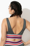 Zelocity Padded Sports Bra With Removable Padding - Dk Grey — thumbnail 3