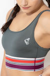 Zelocity Padded Sports Bra With Removable Padding - Dk Grey — thumbnail 5