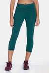 Zelocity Mid Rise High Quality Stretch Capri - Green Moss — thumbnail 1