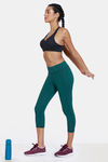 Zelocity Mid Rise High Quality Stretch Capri - Green Moss — thumbnail 4