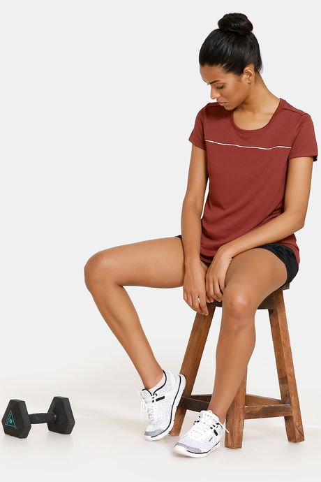 Zelocity Easy Movement Nouveau Shine T-Shirt - Brown — image 4