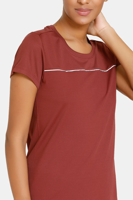 Zelocity Easy Movement Nouveau Shine T-Shirt - Brown — image 5