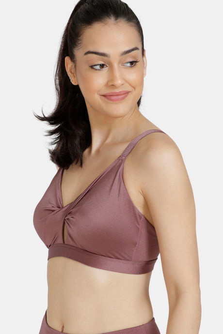 Zelocity Sports Bra With Removable Padding - Rose Brown — image 2