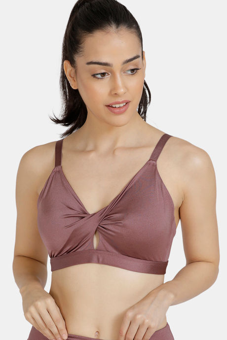 Zelocity Sports Bra With Removable Padding - Rose Brown — image 4