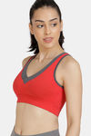 Zelocity Padded Sports Bra With Removable Padding - Ribbon Red — thumbnail 2