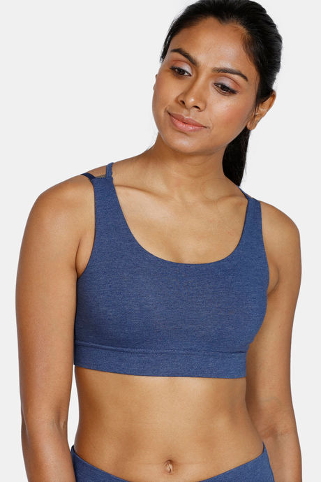 Zelocity Padded Sports Bra With Removable Padding - Blue — image 3