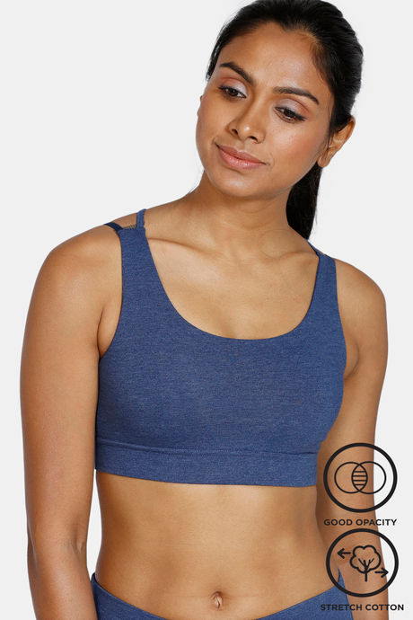 Zelocity Padded Sports Bra With Removable Padding - Blue — image 6