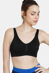 Zelocity Fleece lined Wide Waist Band Sports Bra - Black — thumbnail 1