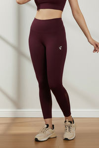 Zelocity Quick Dry Gym Leggings - Fig — thumbnail 3