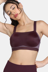Zelocity High Impact Quick Dry Padded Sports Bra - Fig — thumbnail 2