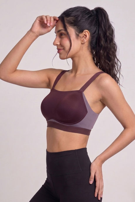 Zelocity High Impact Quick Dry Padded Sports Bra - Fig — image 5