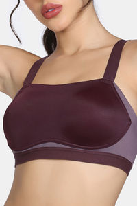 Zelocity High Impact Quick Dry Padded Sports Bra - Fig — thumbnail 6