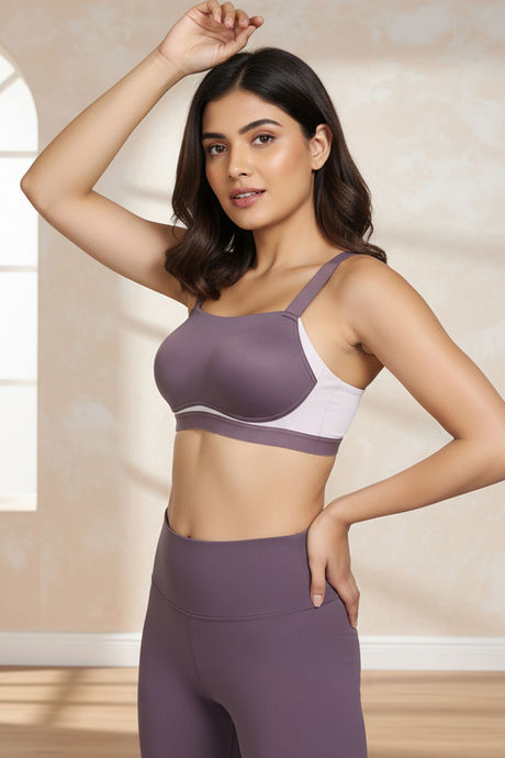 Zelocity High Impact Quick Dry Padded Sports Bra - Moonscape — image 2