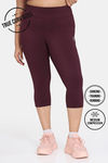 Zelocity True Curv Quick Dry 3/4Th Training Leggings - Burgundy — thumbnail 1