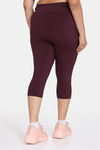 Zelocity True Curv Quick Dry 3/4Th Training Leggings - Burgundy — thumbnail 3