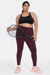 Zelocity True Curv Quick Dry Training Leggings - Burgundy — thumbnail 4