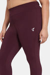 Zelocity True Curv Quick Dry Training Leggings - Burgundy — thumbnail 5