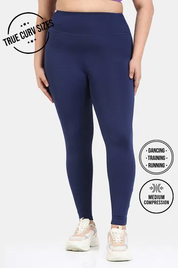 Zelocity True Curv Quick Dry Gym Leggings - Blue Depth