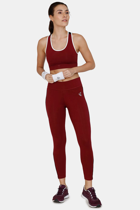 Zelocity Padded sports Bra With Removable padding - Maroon — image 4
