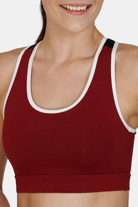 Zelocity Padded sports Bra With Removable padding - Maroon — image 5